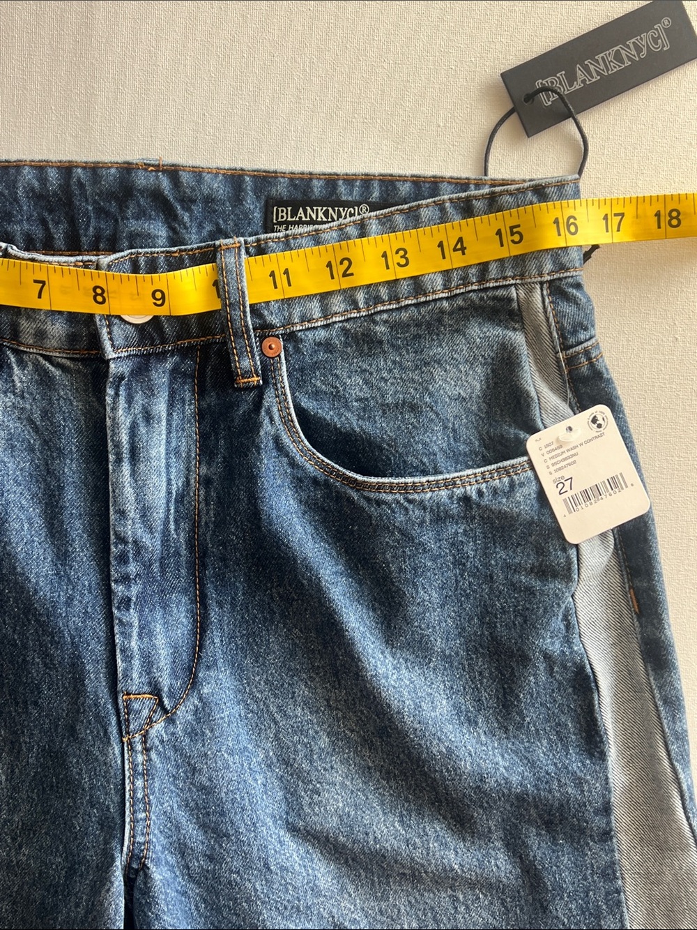 NWT Blanknyc The Harrison Low Rise Baggy Ankle Tie Jeans 27 Midnight Contrast - Picture 10 of 17